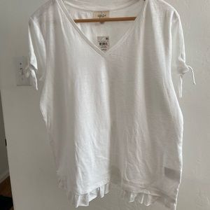 NWT Style & Co White Tee w/ Ruffle Detail